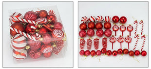 29/36/40 pezzi palla di Natale argento rosso albero di Natale pendenti appesi stampati sfere di Natale in oro a forma speciale 2024 nuovo - riparo82