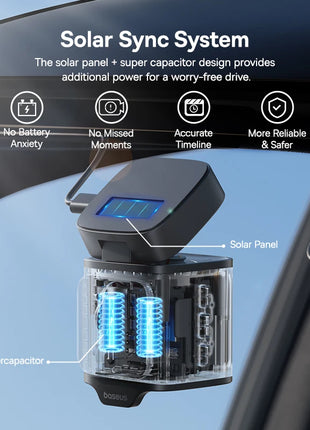 Baseus 3K Dash Cam VD1 Front and Rear Cam HD Built-in GPS Galileo Supercapacitor Car DVR Car Camera Recorder Support 24H Parking - Riparo82
