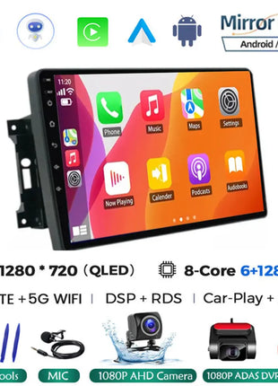 Android 14 Car Radio QLED GPS Navigation Multimedia Player For Jeep Compass/Commander/Grand Cherokee/Wrangler/Liberty AutoRadio - Riparo82