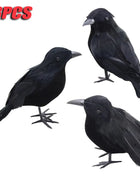 6PCS Black Feather Crow Halloween Props Mock Crow Spooky Feather Decoration Props Halloween Party Scary Animal Horror Props - Riparo82