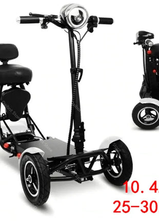 Scooter Mobilità 4 Ruote 500W Doppio Motore 36V - Pieghevole Anziani 3 Velocità - riparo82
