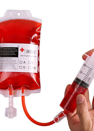 350ml reusable blood energy drink bag PVC material Halloween vampire bag props simulation blood bag Halloween party scary props - Riparo82