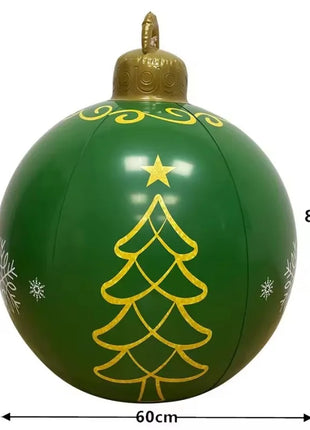 Ornamenti gonfiabili giganti della palla di Natale del PVC da 32 pollici Decorazioni grandi della palla di Natale del colpo all'aperto per gli ornamenti della festa di Natale - riparo82