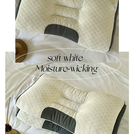 1PCS Neck Pillow Grey Help Sleep Protect The Neck Cervical Orthopedic Soybean Fiber Massage Household SPA Pillow For Sleeping.
