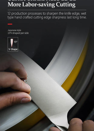 XINZUO Premium Modern 1-8PCS Din 1.4116 Stainless Steel Chef, Santoku, Utility & Paring Knife Set with Black - Riparo82