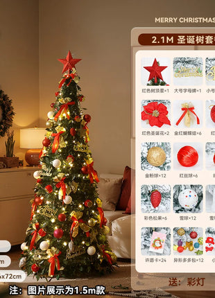 Albero di Natale incandescente Decorazione per albero di Natale artificiale pieghevole Ornamento natalizio floccato per esposizione spaziosa del festival del centro commerciale