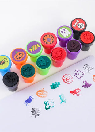 12/24pcs Creative Cartoon Pumpkin Bat Seal Halloween Party Toy Children Birthday Party Small Gifts Kids Favour Gift Bag Fillers - Riparo82