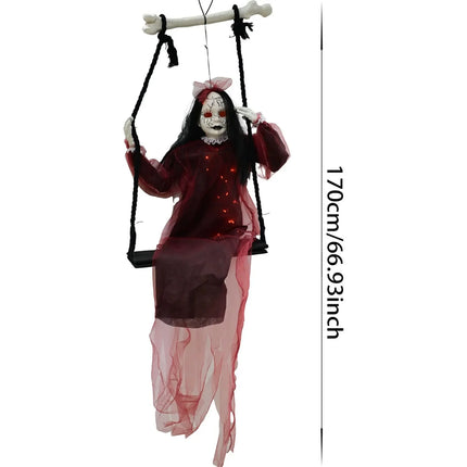 Halloween Hanging Ghosts Swing Girl Purple Female Ghost Halloween Outdoor Decoration Party Home Outdoor Yard Garden Horror Decor