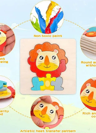 Set di puzzle in legno per bambini Montessori Giochi per bambini per bambini Giocattoli educativi e per l'intelligenza 1 2 3 4 anni - riparo82