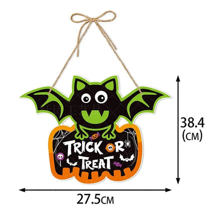 Halloween Door Hanging Decorations Horror Pumpkin Ghost Bat Paper Hanging Ornaments Halloween Party Decorations