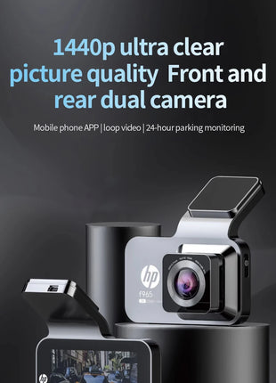 HP car camera dash cam camera 2k HD night vision WiFi DVR video loop video parking monitoring car dashcam auto - Riparo82