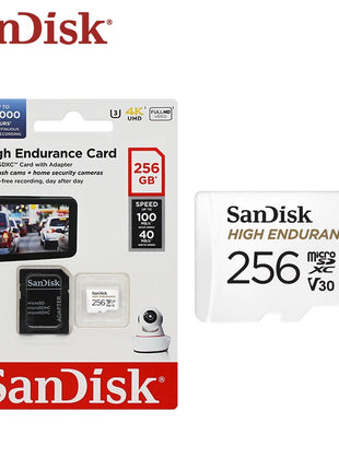 Scheda Micro SD originale SanDisk ad alta resistenza MicroSDHC 32GB V30 C10 MicroSDXC 64GB 128GB 256GB Scheda di memoria per Dash Camera