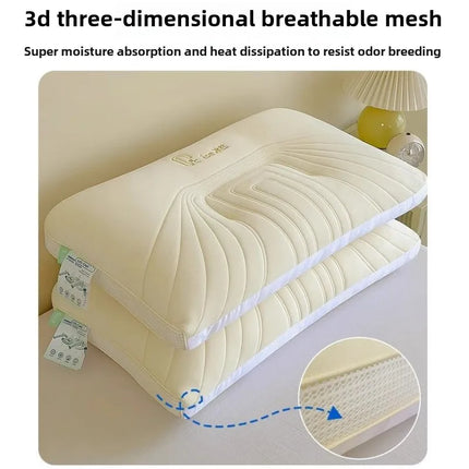 Four Season Ice Silk Soft Sleep High Pillow Supports Protects The Neck Used Side Sleeping Cotton Pillows For Bedrooms Offices