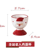 Set di stoviglie natalizie in ceramica dipinta a mano Simpatico piatto da bistecca natalizio Piatto piatto sottosmalto in rilievo - riparo82