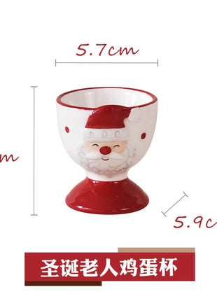 Set di stoviglie natalizie in ceramica dipinta a mano Simpatico piatto da bistecca natalizio Piatto piatto sottosmalto in rilievo - riparo82