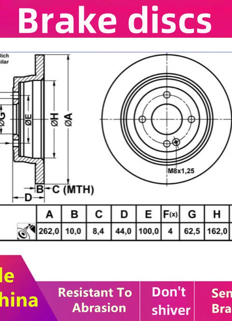 Per disco freno posteriore Kia Pegas 58411C8000 (2017-presente) 1.4l/ricambi auto 6X2150
