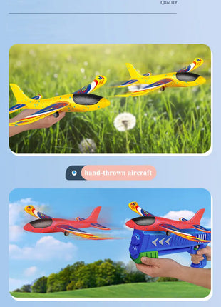 Bambini 24/34 cm Schiuma Aereo Lanciatore Giocattolo da esterno per Ragazzi Sport Catapulta Gioco Bambini Ragazza Compleanno Regali di Natale - riparo82