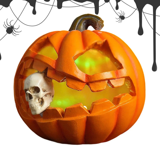 Halloween Pumpkin Lamp Pumpkin Skeleton Lights Halloween Sculpture Ornament Decoration Garden Outdoor Indoor Party Home Decor