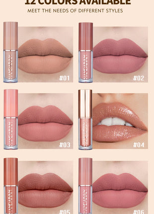 HANDAIYAN 12-Color Velvet Matte Lip Gloss Set - Liquid Lipstick Gift Box Set, Non-Sticky Lip Gloss - Riparo82