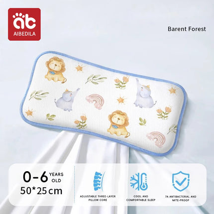 Children Sleeping Pillow For 0-6Y Kids Cartoon Panda Pillows Summer Breathable Cool Ice Silk Pillows Baby Bedding
