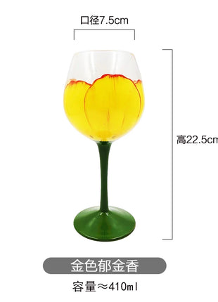 Calice da vino rosso in cristallo Bicchieri colorati Bicchiere da vino Bicchiere da whisky in vetro dipinto a mano artificiale Regalo di Natale - riparo82