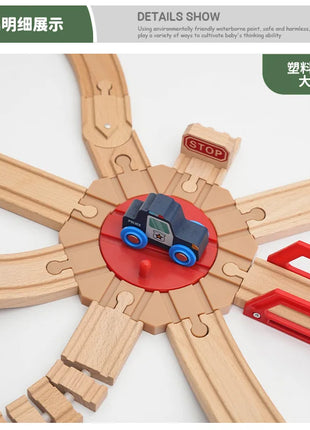 NUOVO Set di binari in legno Pacchetto di espansione per binari in legno di faggio Set di binari ferroviari adatti per tutte le marche Treni Giocattoli per regali per bambini