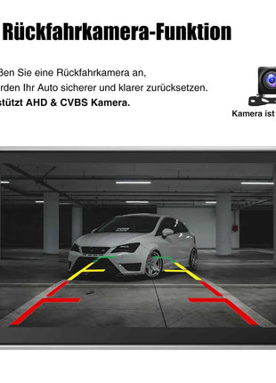 ESSSGOO 8-Core 360° Rotating Touchscreen Android 14 6+128G Wireless Apple Carplay Car Stereo 1 DIN GPS Navi 4G WiFi AM FM BT RDS