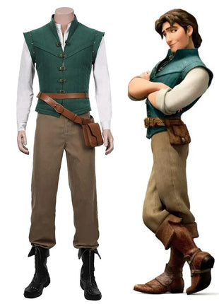 Flynn Rider Tangled Rapunzel Costume Cosplay Carnevale per adulti Uniforme Halloween Anime Costumi di Halloween