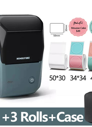 Mini Label Thermal Printer Niimbot B1 Portable Self-Adhesive Printer For Stickers Round Labels Rolls UV Tag Bluetooth Printer - Riparo82