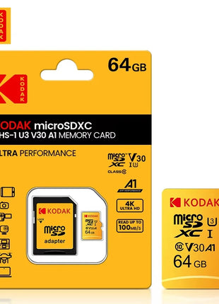 Scheda Micro SD originale al 100% Kodak Scheda di memoria da 128 GB Classe 10 Scheda Flash da 64 GB Scheda di memoria Flash da 32 GB V30 U3 per registratore di guida