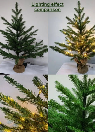 Piccolo albero di Natale Materiale 100% PE con luci a LED Albero di Natale da tavolo 45 cm / 60 cm Decorazioni per l'atmosfera della festa di Natale
