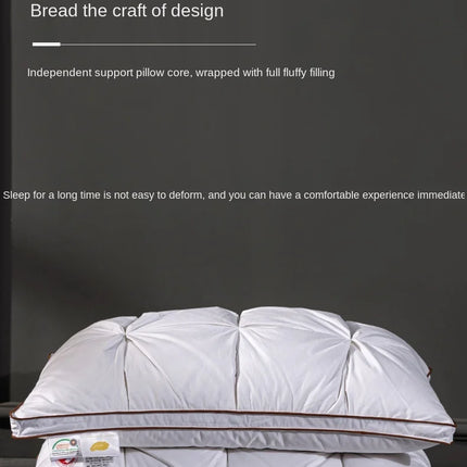 Soft Pillows White Goose Down Feather Pillows for Sleeping Neck Protection Bed Pillows with 100% Cotton Cover