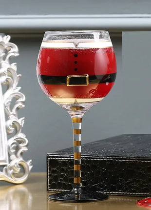 Calice da vino rosso in cristallo Bicchieri colorati Bicchiere da vino Bicchiere da whisky in vetro dipinto a mano artificiale Regalo di Natale - riparo82