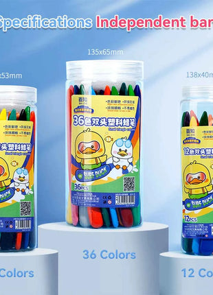 12-36 Color Kawaii Double-headed Triangle Crayon Children's Oil Painting Sticks Safe and Harmless Early Art Educational Supplies
