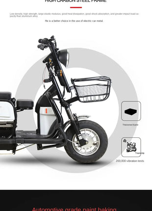 Electric Tricycle, Adult, Elderly, Leisure, Small-scale Home Transport for Children. - Riparo82