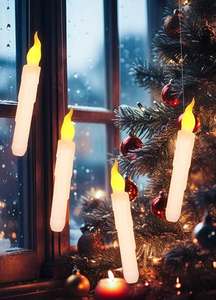 Halloween LED Floating Candles with Magic Wand Remote Battery Operated Potter Floating Candles Warm Light Home Party Decoration - Riparo82