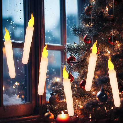 Halloween LED Floating Candles with Magic Wand Remote Battery Operated Potter Floating Candles Warm Light Home Party Decoration