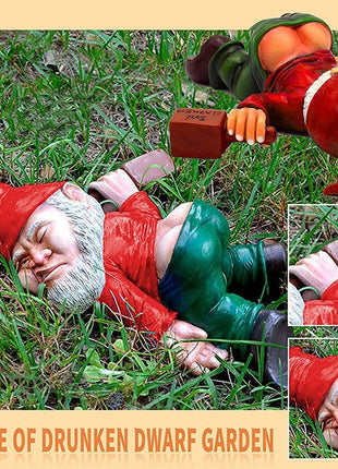 12cm Drunken Gnomes Funny Resin Statue for Home Decor Whimsical Indoor Outdoor Ornament Interesting Garden Christmas Santa Claus - Riparo82