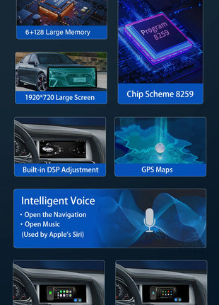 10.25" AutoRadio Android 14 Car Screen For Audi Q7 4L 2005-2015 Multimedia Wireless Carplay Stereo GPS Navigation 4G Audio DSP - Riparo82