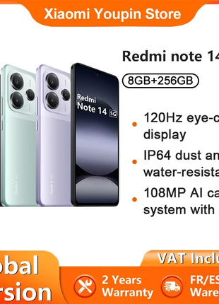 Global Version Xiaomi Redmi Note 14 5G Smartphone NFC MTK Dimensity 7025-Ultra 108MP Camera 5110mAh Battery 45W Turbo Charging - Riparo82
