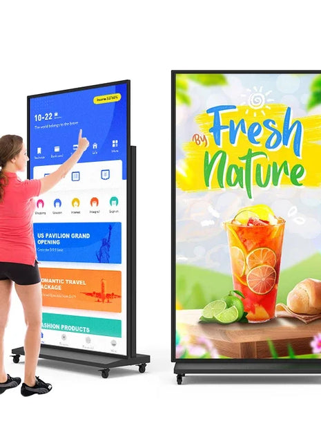 Hushida 75 85 Inch 2K 4K Full HD Wifi Media Lcd Advertising M onitor Touch Screen 43 49 55 Inch Floor Standing Digital Signage - Riparo82