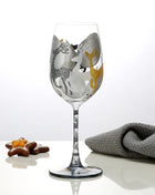 Bicchiere da vino con stampa natalizia Decorazioni natalizie Calice da vino rosso Disegno creativo a mano dipinto Home Party Festival Tazze Bar Set da vino - riparo82