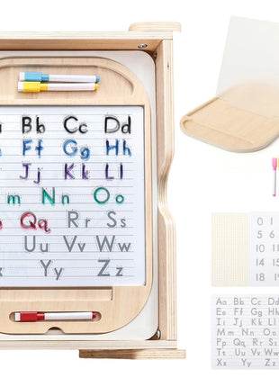 Tavolo sensoriale ottico in legno per bambini Montessori utilizzato per giochi da tavolo sensoriali Regalo di giocattoli per l'ortografia di numeri e lettere - riparo82