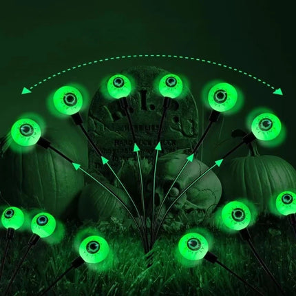 1PCS Halloween LED Eyeball Lights Solar Garden Lawn Lights Outdoor Scary Decoration Lights Halloween Party Decoration