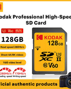 Scheda SD Kodak V90/V60/V30 Scheda di memoria per fotocamera professionale Velocità di lettura fino a 280 MB/s 128 GB 256 GB 512 GB SDXC UHS II Supporto 4K 8K