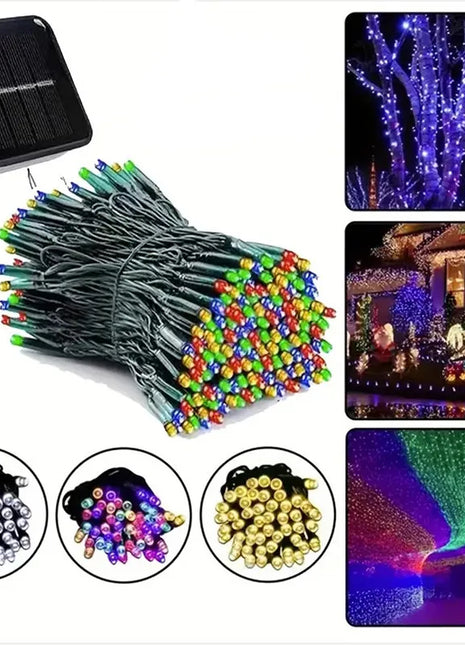 Stringa di luce solare a LED per esterni Luce lampeggiante Decorazione di Halloween e Natale Luce decorativa per atmosfera da giardino - riparo82