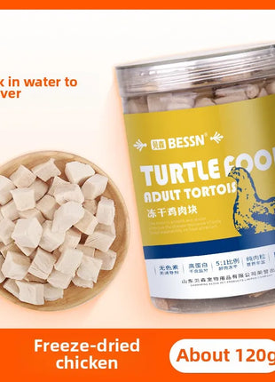 BESSN Aquatic Turtle Food - High Protein Freeze-Dried Shrimp&Meat Mix for Red-Eared Slider,Snapping Turtle&Terrapin - Riparo82