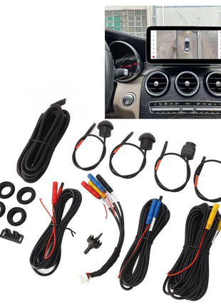 All Round View Camera System 360 Car Camera AHD High Resolution IP68 Waterproof Easy Installation for Android Auto Radio - Riparo82
