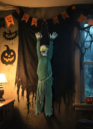 Halloween Creative Hanging Mummy Decoration Horror Skull Ornaments Spooky For Outdoor Yard Haunted House Party Prop - Riparo82