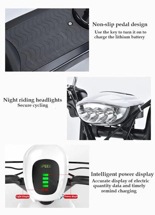 3 Wheel Mini Electric Adult Tricycle For 2 Person 500W Electric Scooter For Old People With Cargo Basket/USB/Fashion Lamp 35KM/H - Riparo82